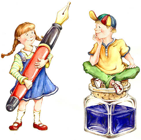 Füller und Tintenfass